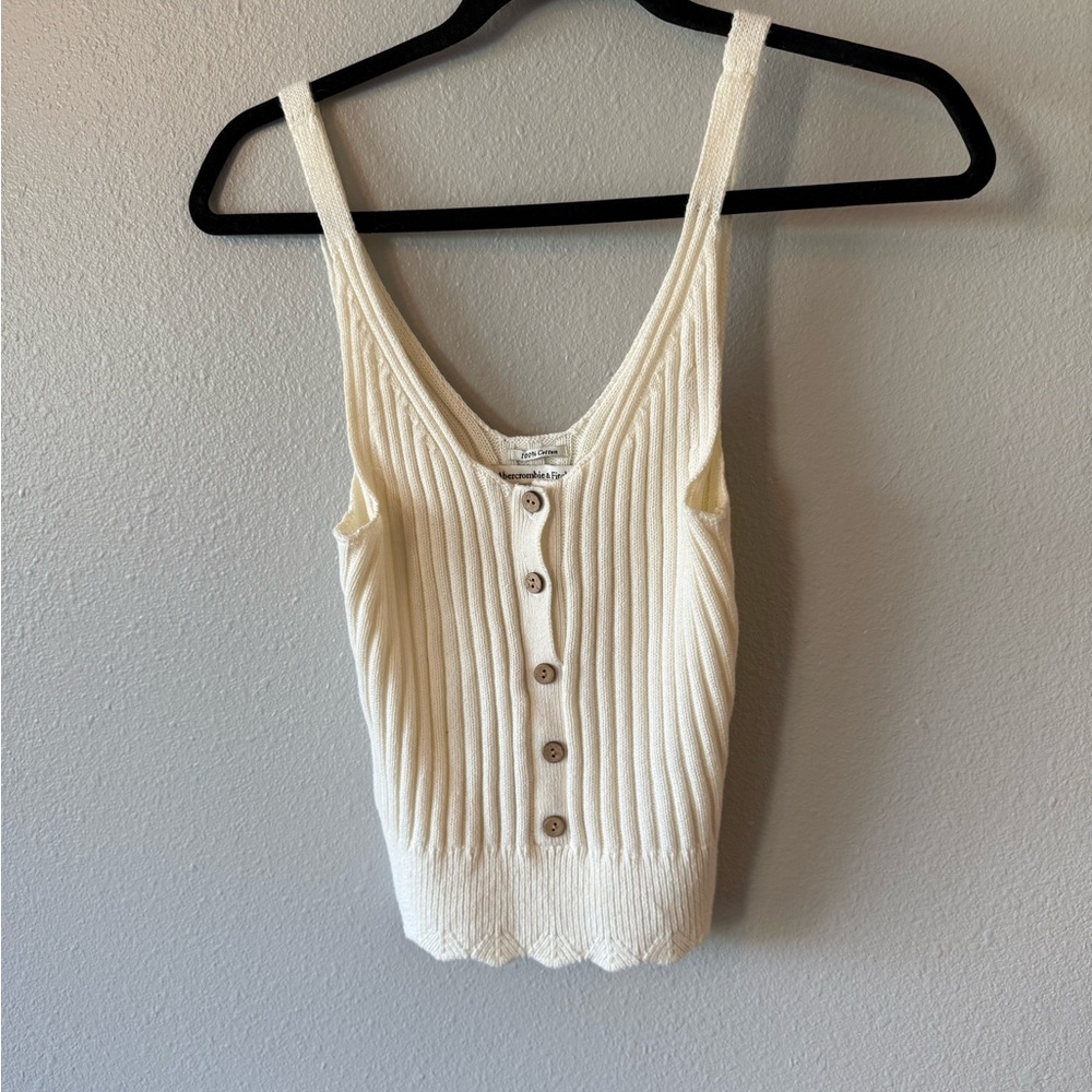 Abercrombie & Fitch Ivory Button-Up Tank Top